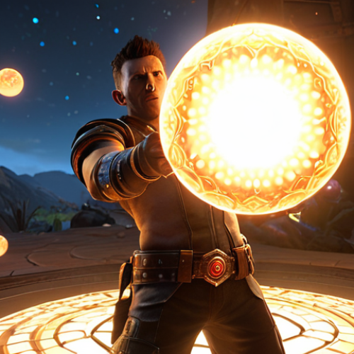 **A character triumphantly leveling up in Hit 2 during a double XP event, surrounded by glowing XP orbs. The interface shows a significant level increase. Dramatic lighting and a sense of accomplishment.**